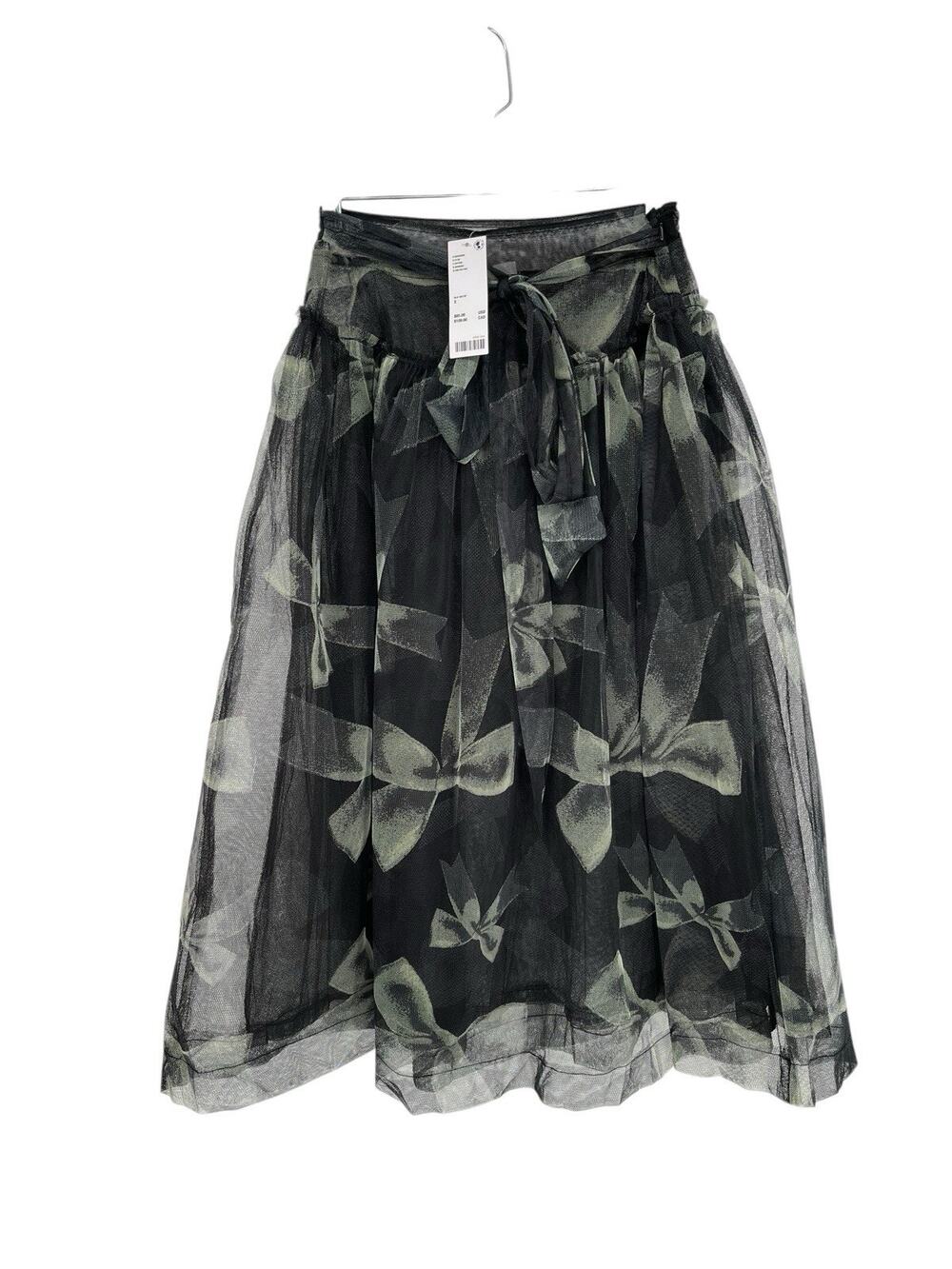 NWT UO Brielle Sheer Midi Skirt Urban Outfitters Kimchi Blue Bows Size Small